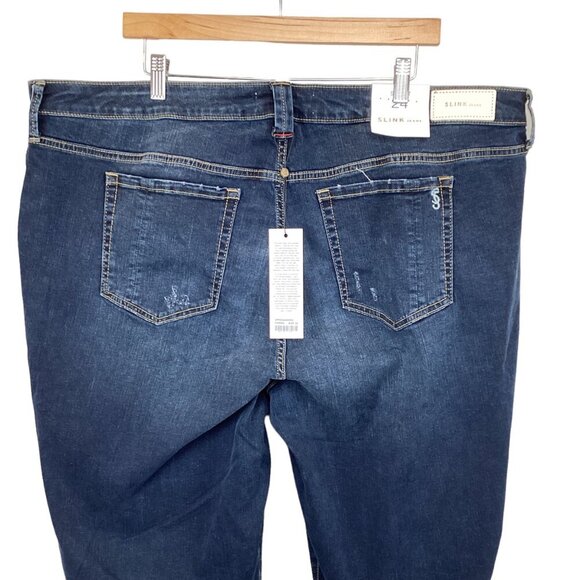 Slink NWT  Jeans Curvy Fit Size 24 Stretch Denim Plus Karina Style NEW Dark Deni - Picture 8 of 10